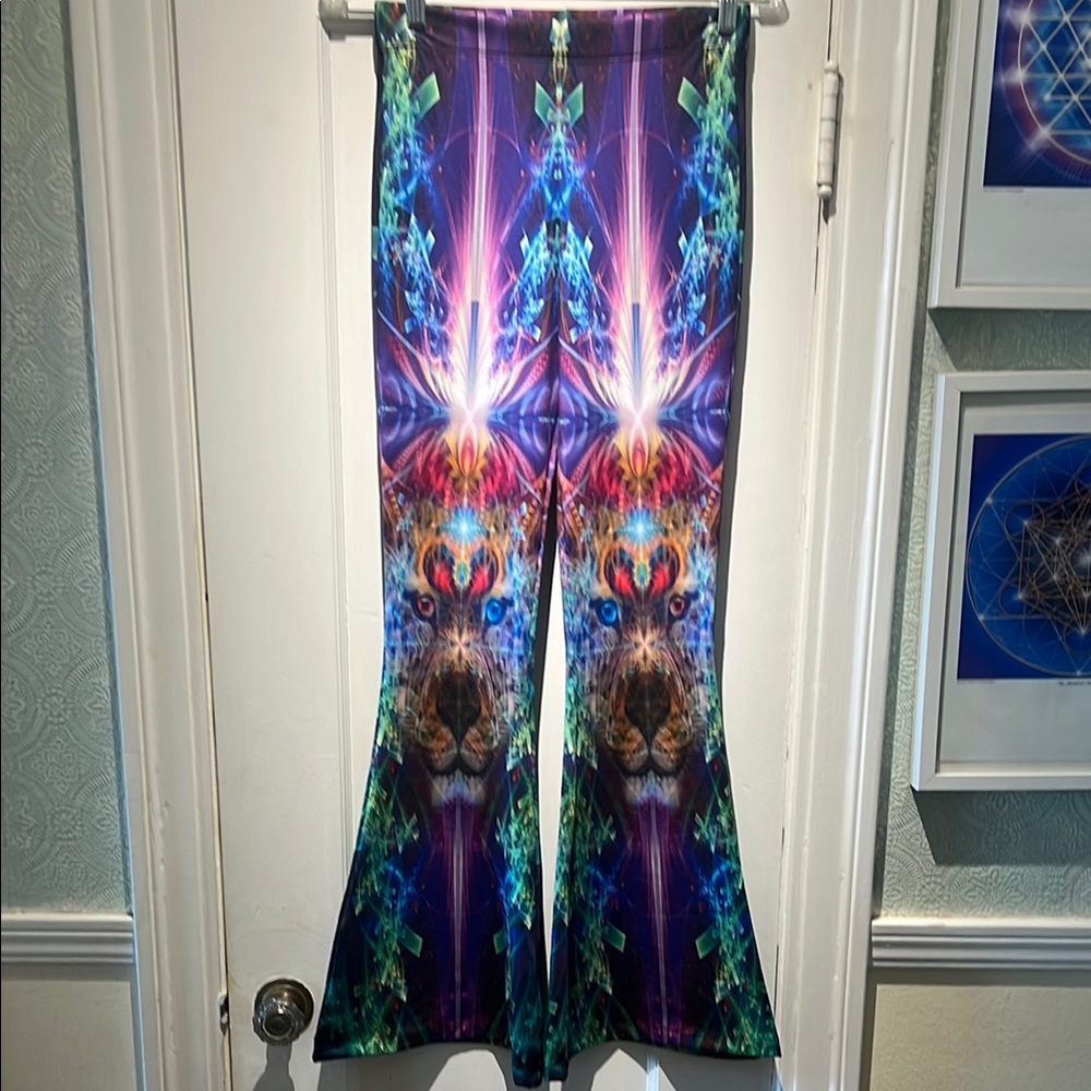 Pumayama Vibrant Animal Print Flare Pants